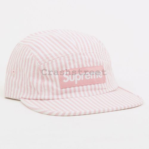 Denim Camp Cap in Pink Stripe