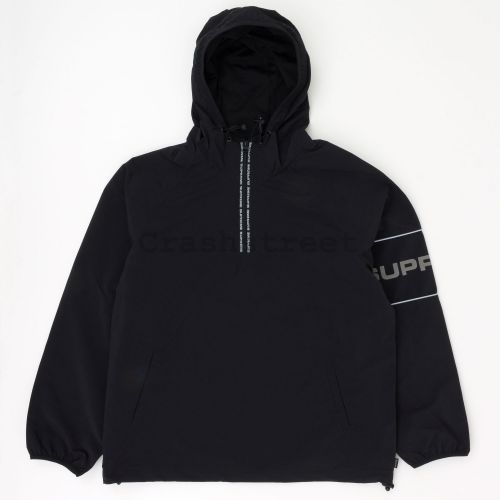 Ripstop Hooded Pullover in Black