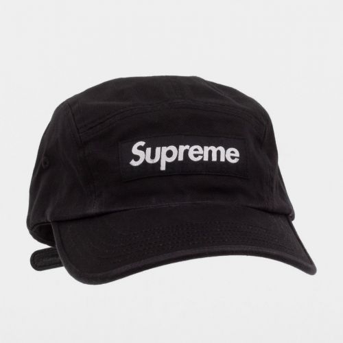 Washed Chino Twill Camp Cap FW22 in Black