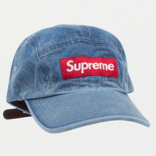Washed Chino Twill Camp Cap (SS21) in Denim