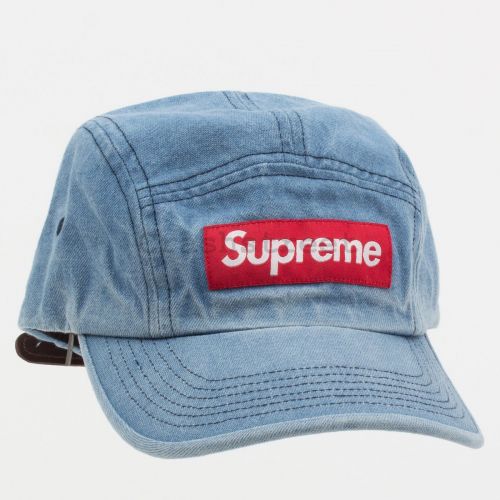 Washed Chino Twill Camp Cap (fw21) in Denim