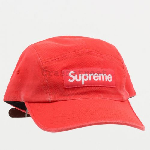 Washed Chino Twill Camp Cap (fw21) in Red