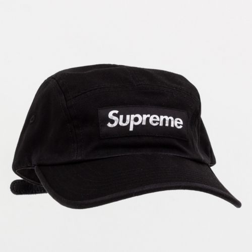 Washed Chino Twill Camp Cap (SS22) in Black